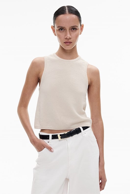 Linen Crew Knit Tank