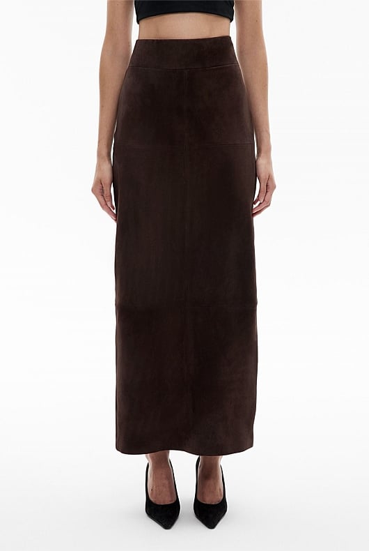 Suede Midi Skirt