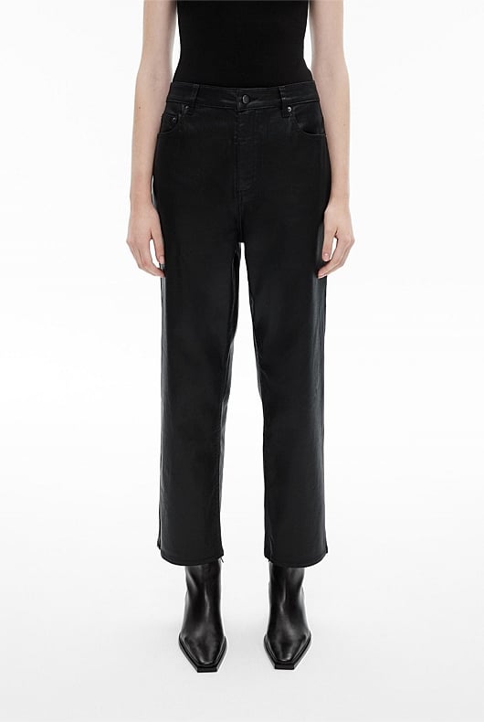 Crop Straight Coated Jean