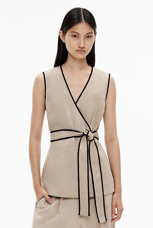 Contrast Tie Shirt