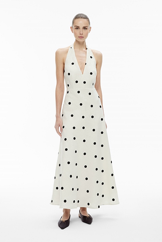 Spot Halter Maxi Dress