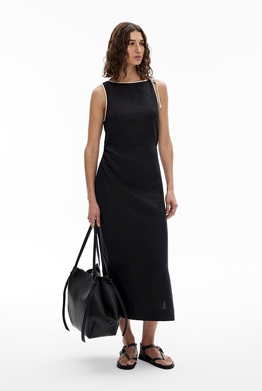 Tie Shoulder Midi Dress