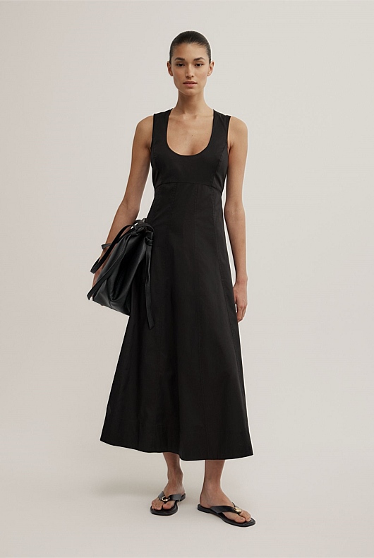 Scoop Neck Midi Dress