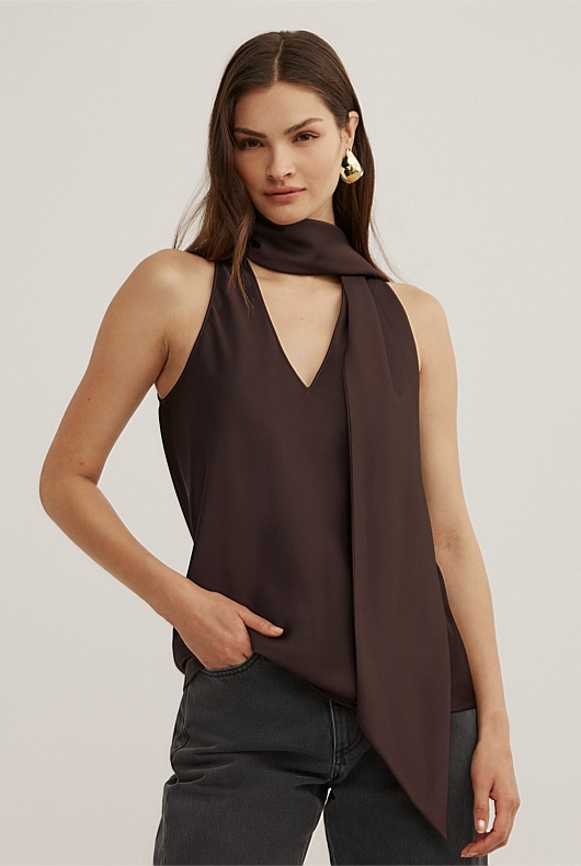 V-Neck Scarf Top