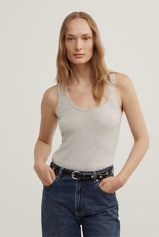 Cashmere Scoop Tank Top