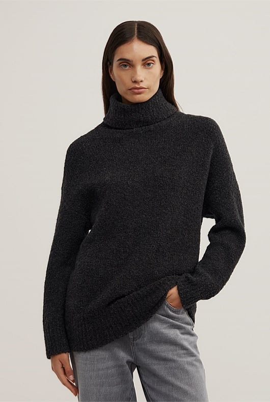 Boucle High Neck Knit