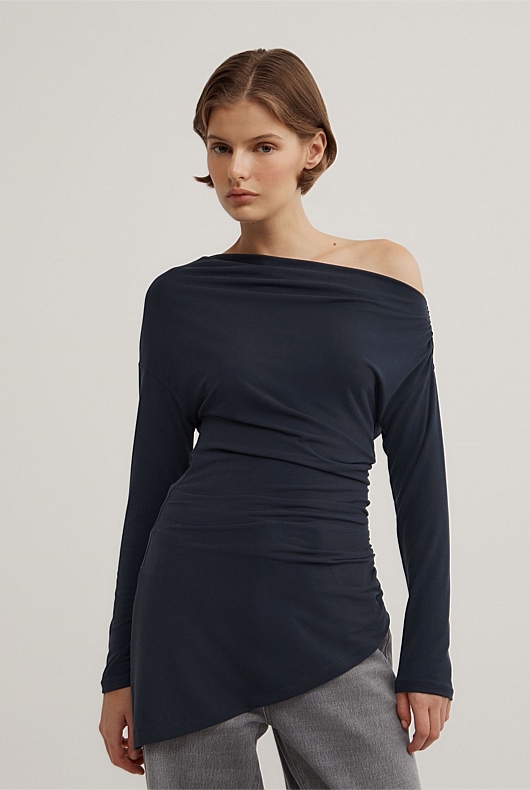 Asymmetric Tunic Long Sleeve Top