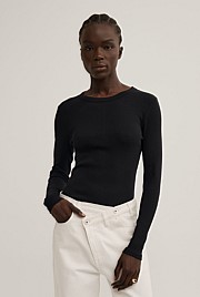 Crew Rib Long Sleeve Top