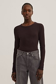 Crew Rib Long Sleeve Top