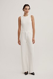 Angled Seam Denim Jeans