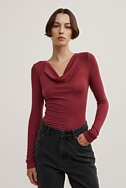 Cowl Neck Long Sleeve Top
