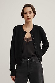 Crew Neck Button Cardigan
