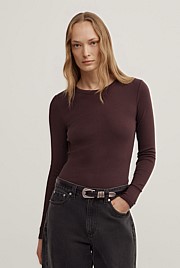 Crew Rib Long Sleeve Top