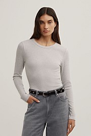 Crew Rib Long Sleeve Top