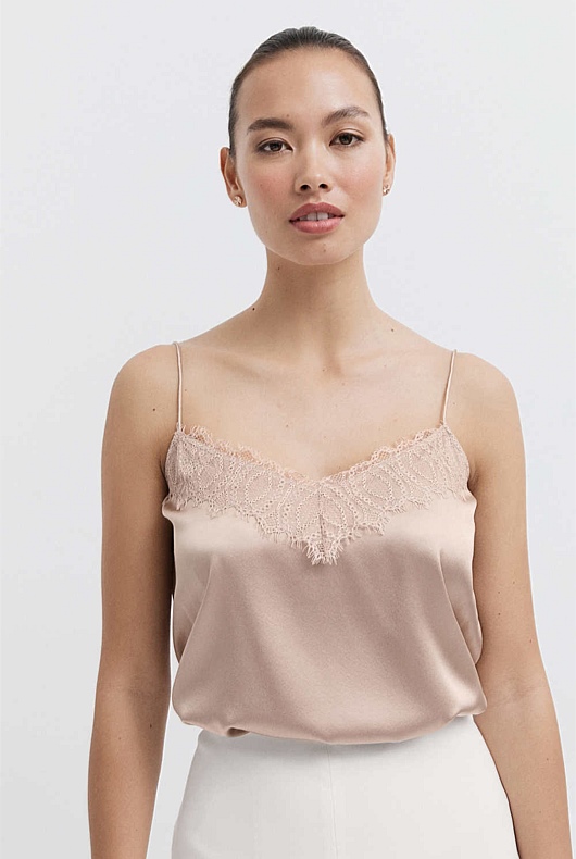 Foundation Lace Silk Camisole - Women's Natural Fibres | Witchery