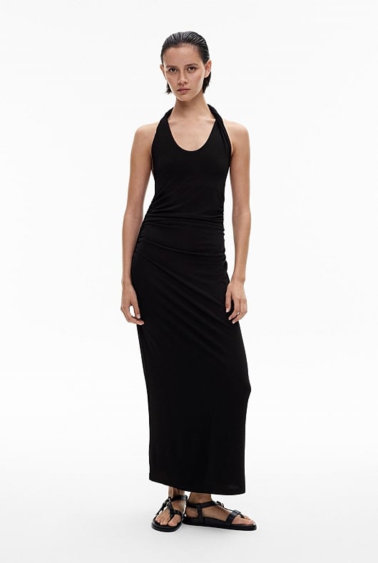 Black Jersey Twist Dress - Women's Black Dresses | Witchery