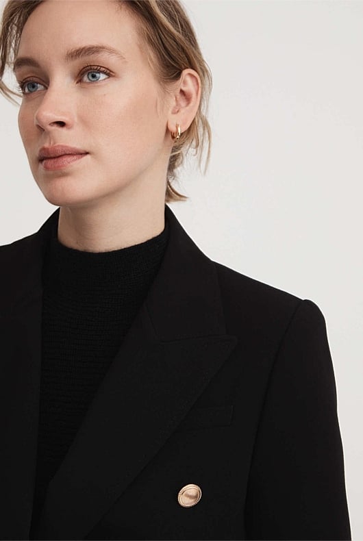 Black Double Breasted Blazer - Women's Blazers | Witchery