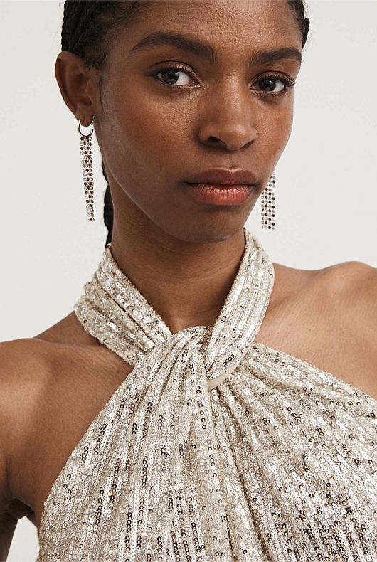 Elyra | Halter Sequin Dress