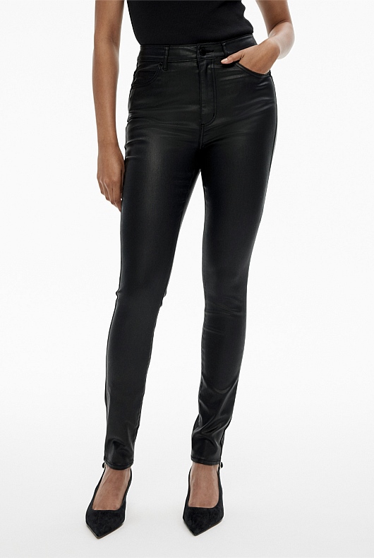 Black Full Length Coated Jean - Women's Skinny Jeans | Witchery