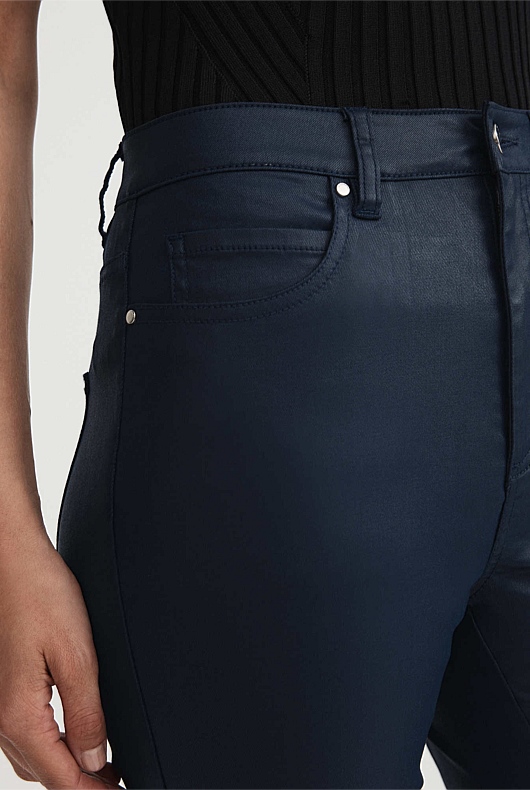 Regatta Blue 7/8 Coated Straight Jean Women's Straight Jeans Witchery