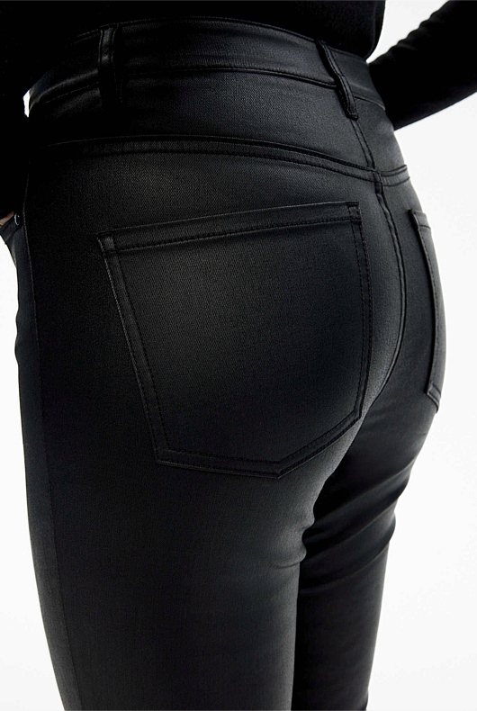 Black Coated 7/8 Skinny Jean Women's Denim & Jeans Witchery