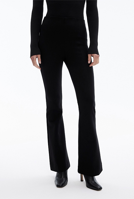 Black Ponte Kick Flare - Women's Dress Pants | Witchery