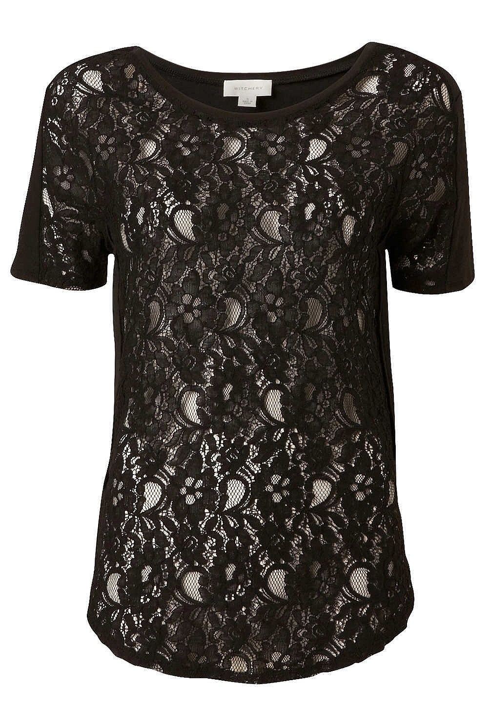 Lace Front High-Low Top