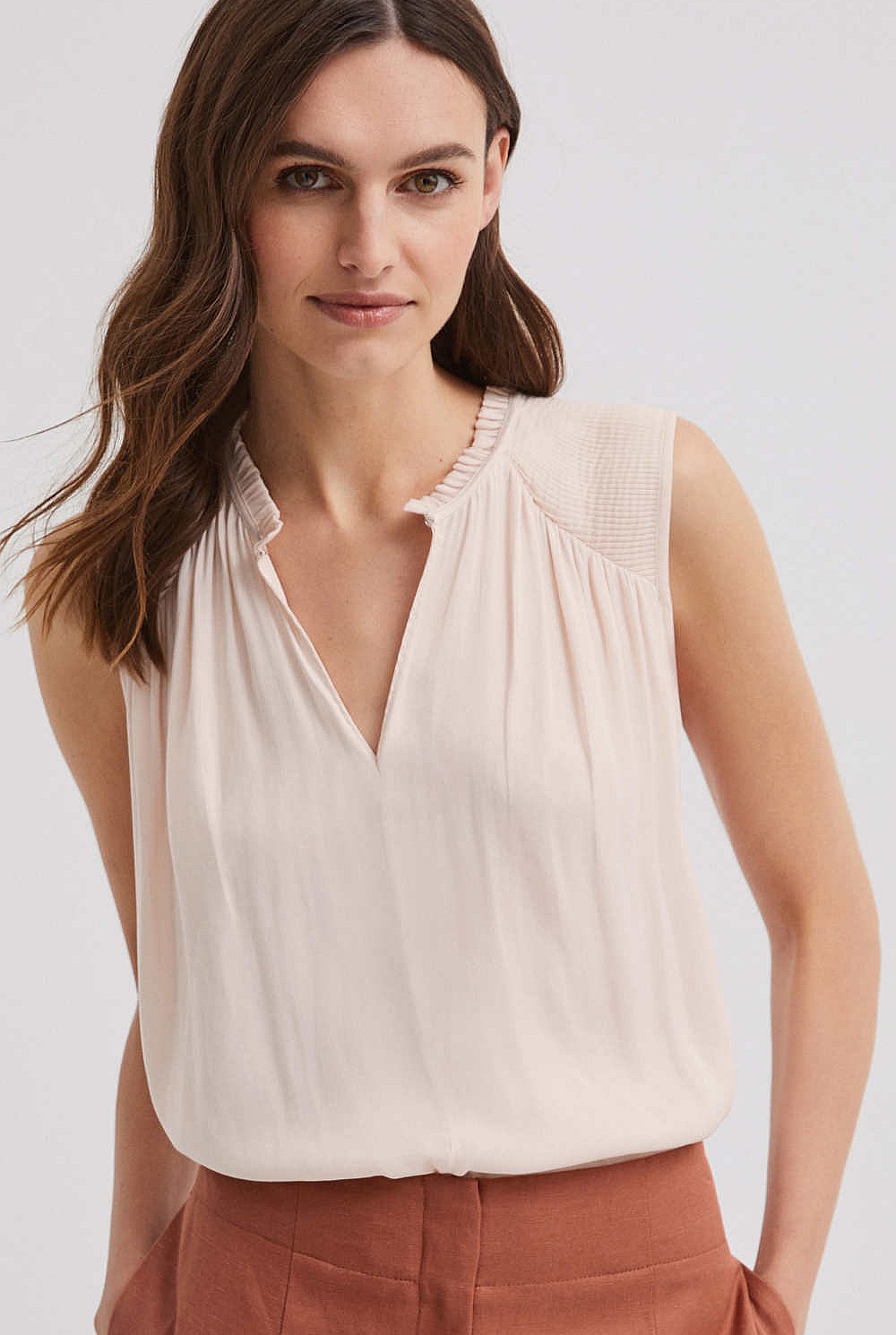Pleated Shoulder Blouse
