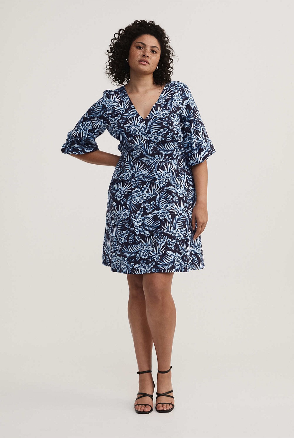 Floral Palm Linen Dress