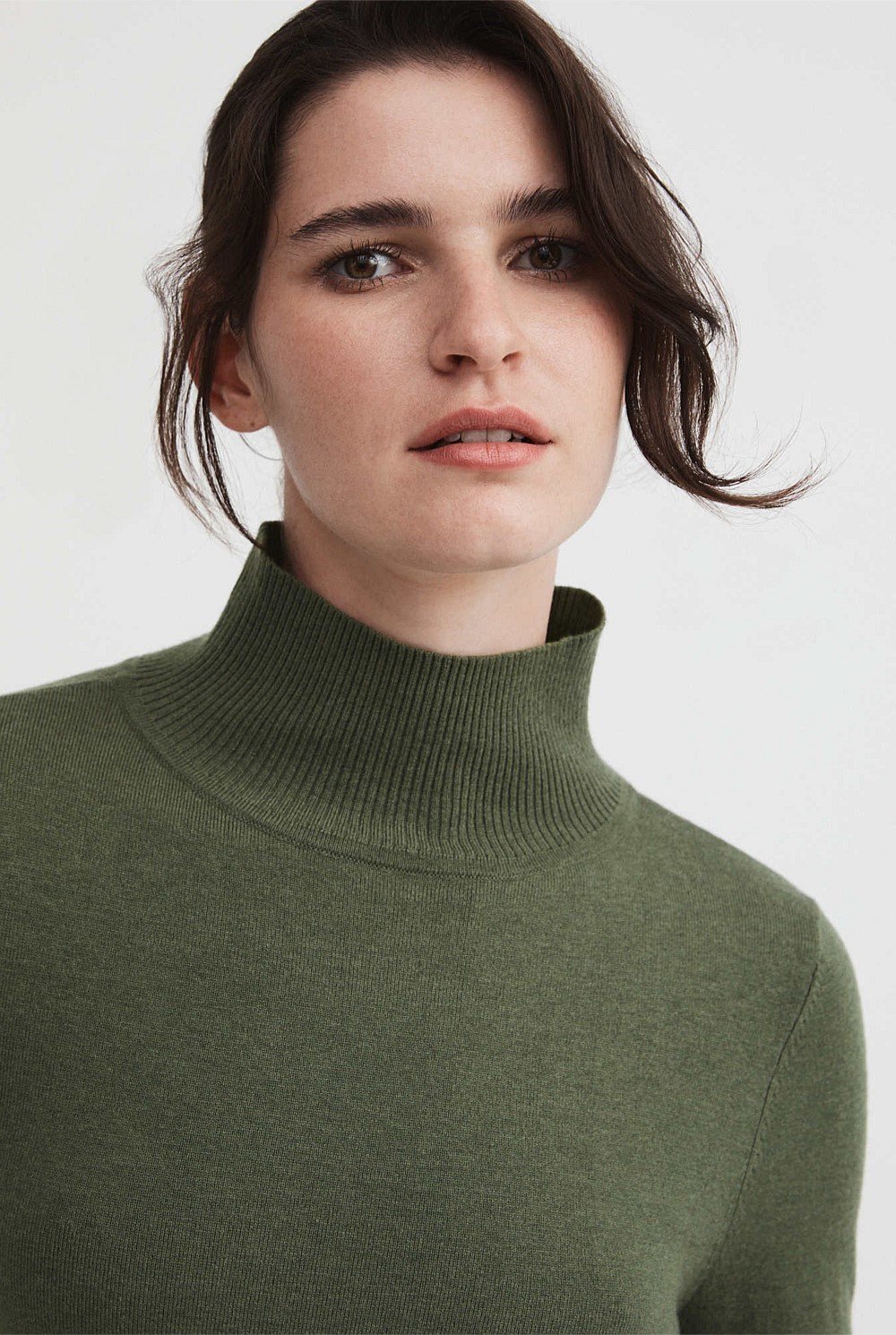 Wool Blend High Neck Knit