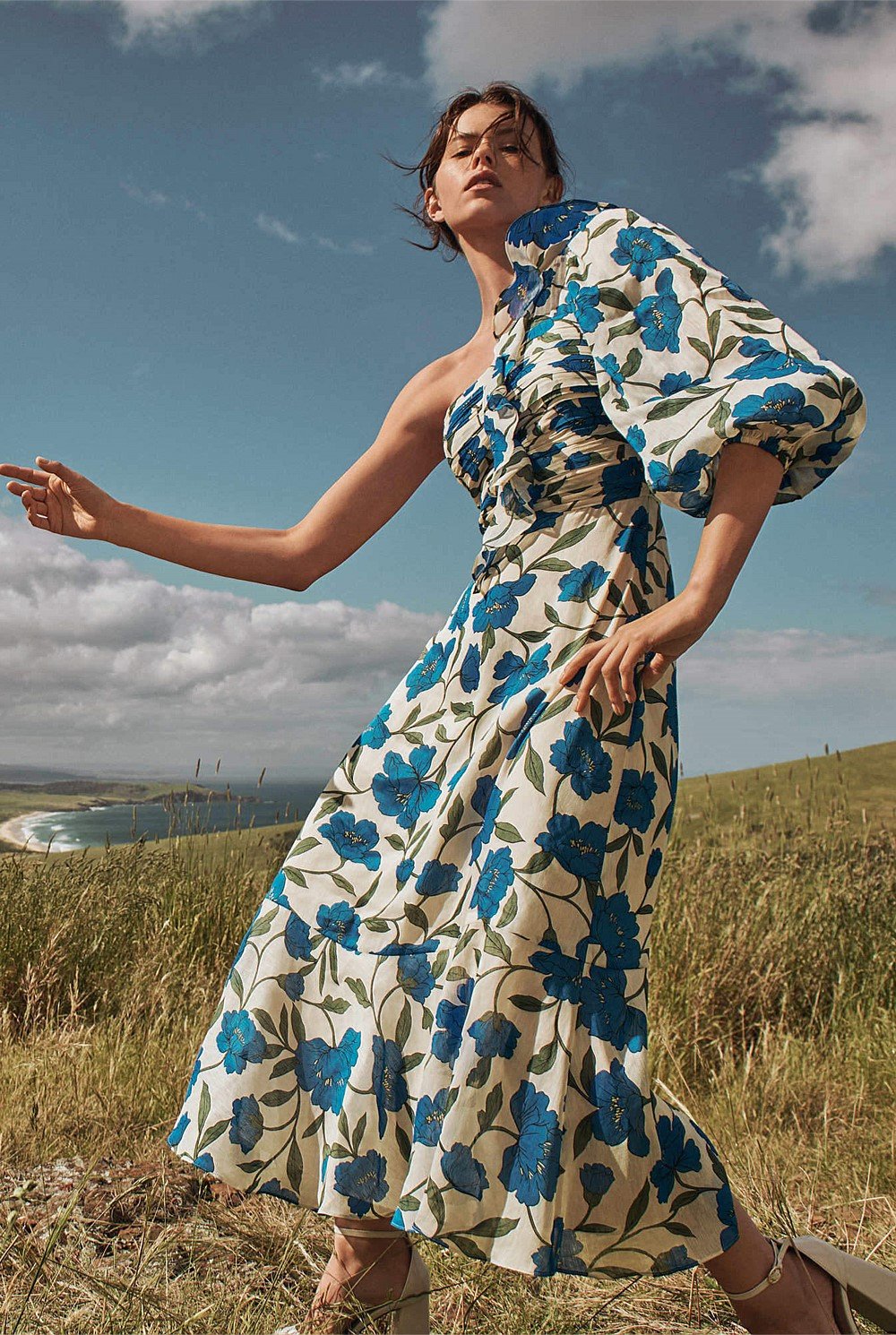 Silk Linen Blue Violet Dress