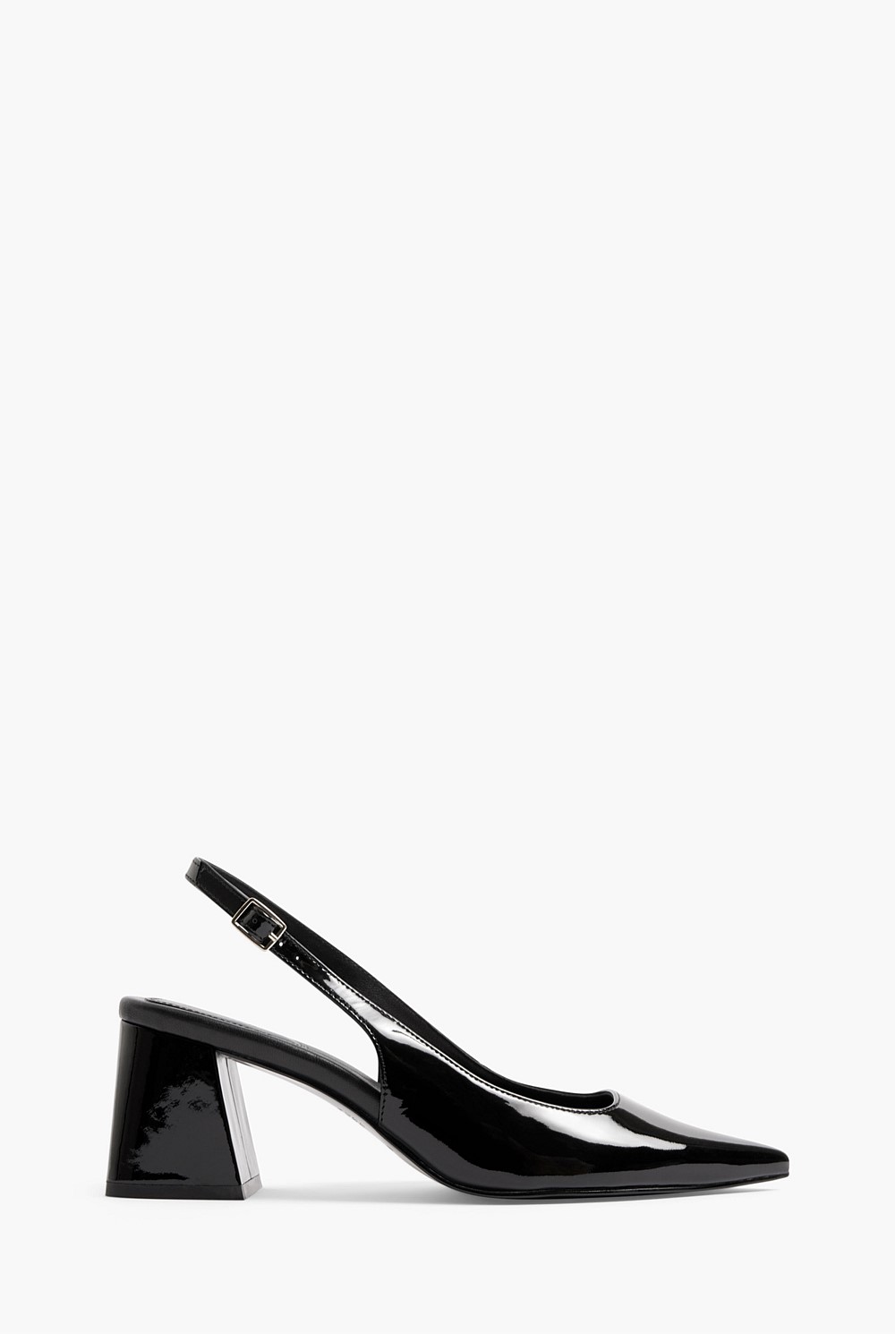 Leather Patent Block Heel