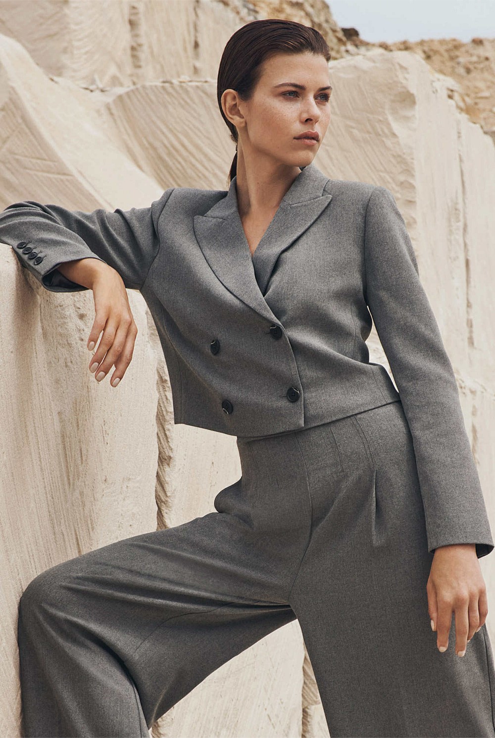 Cropped Double-Breasted Blazer
