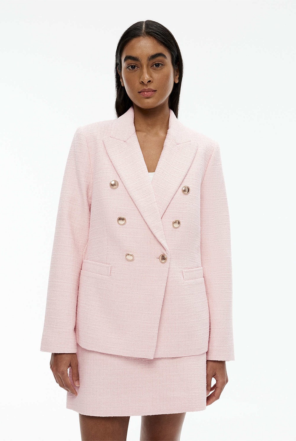 Boucle Double-Breasted Blazer