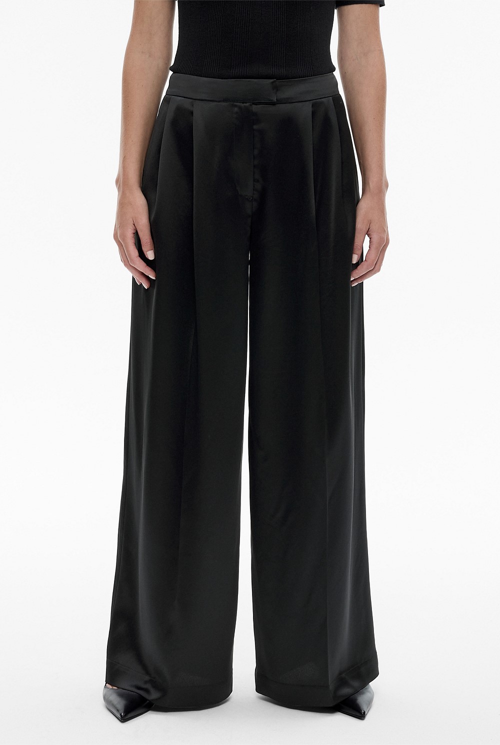 Acetate Blend Full Length Pant