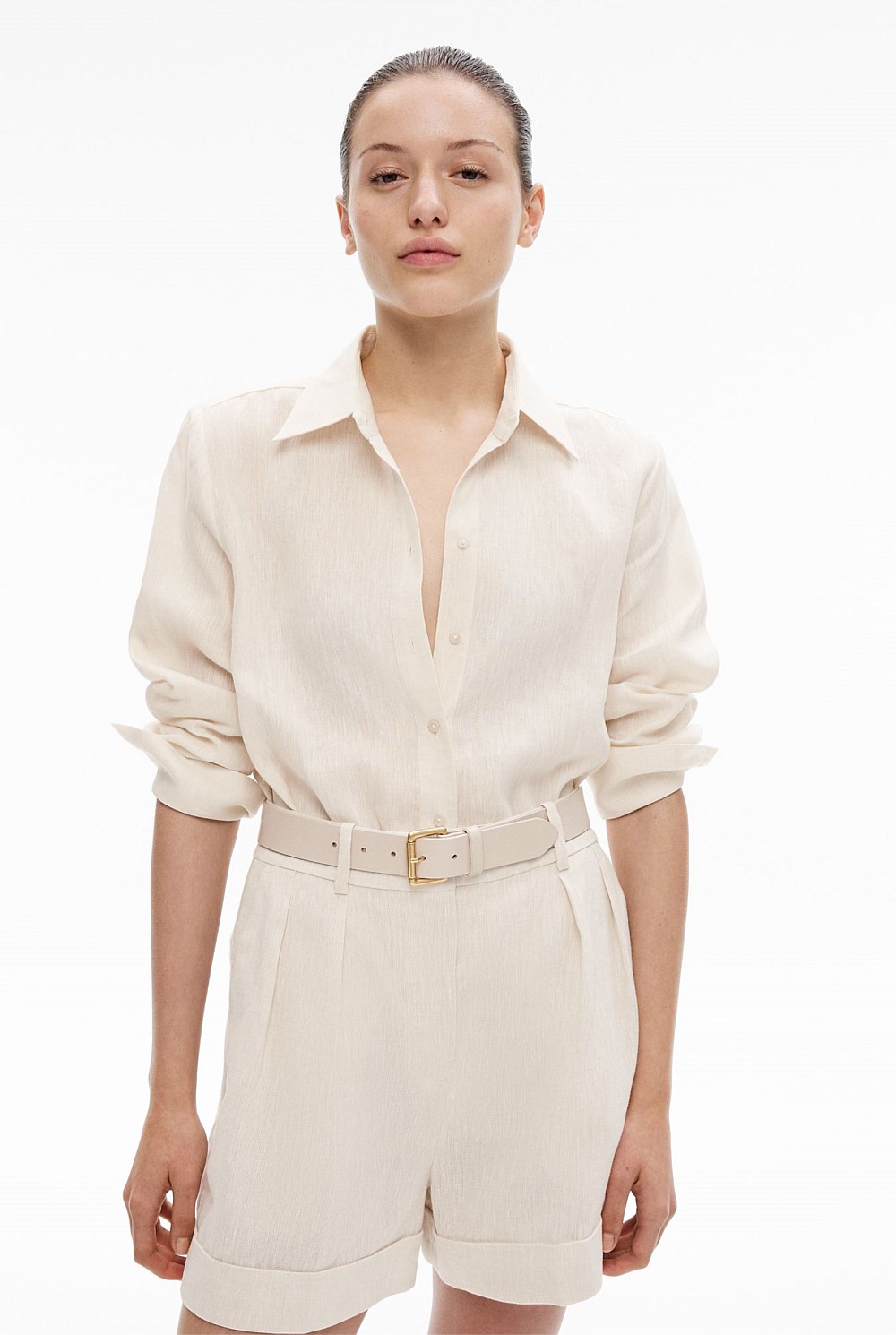 Linen Split Detail Shirt