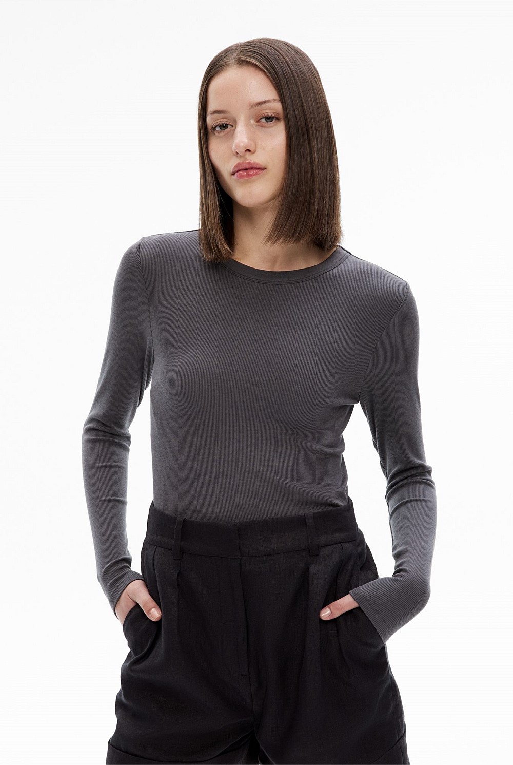 Fine Rib Jersey Top