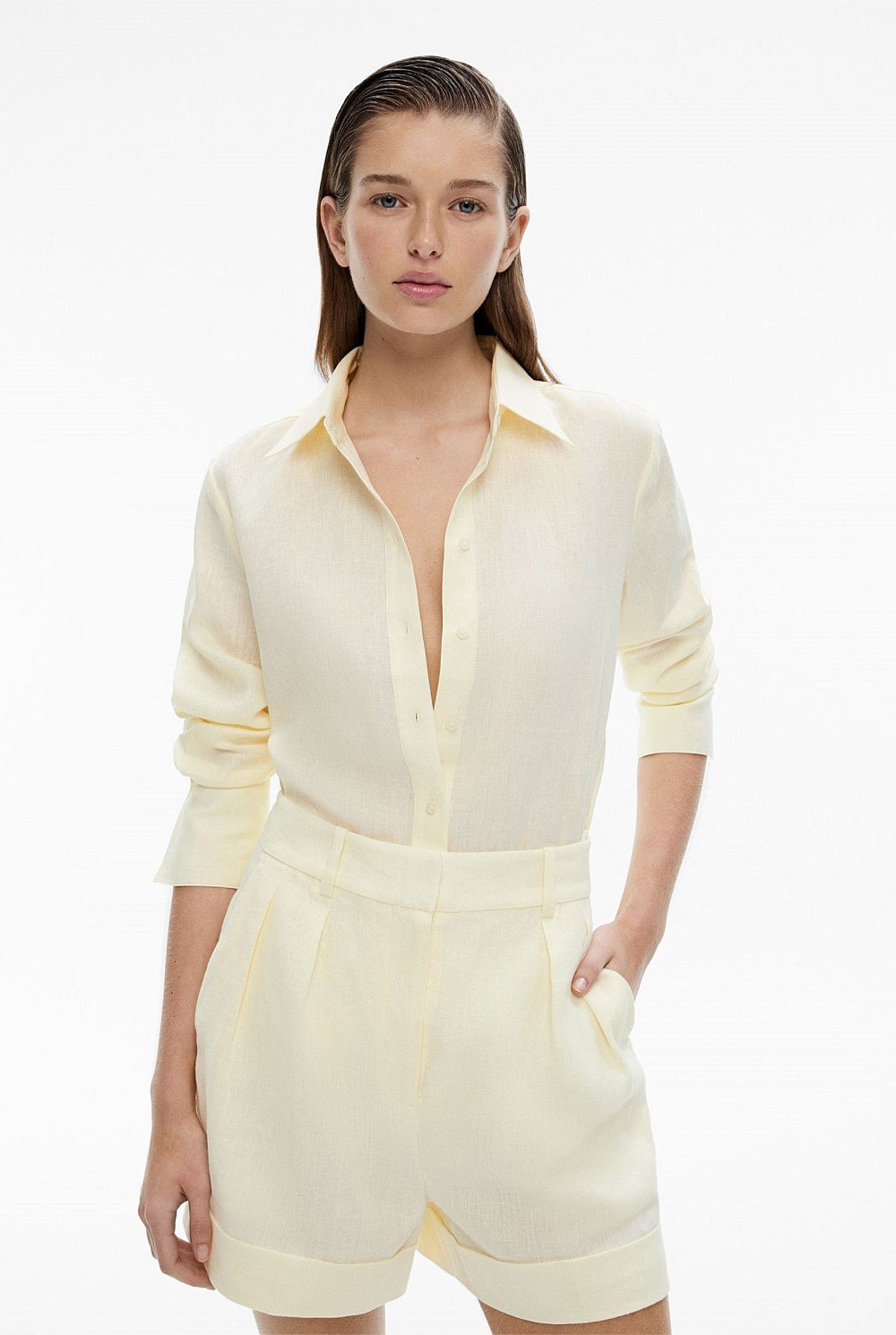 Linen Split Detail Shirt