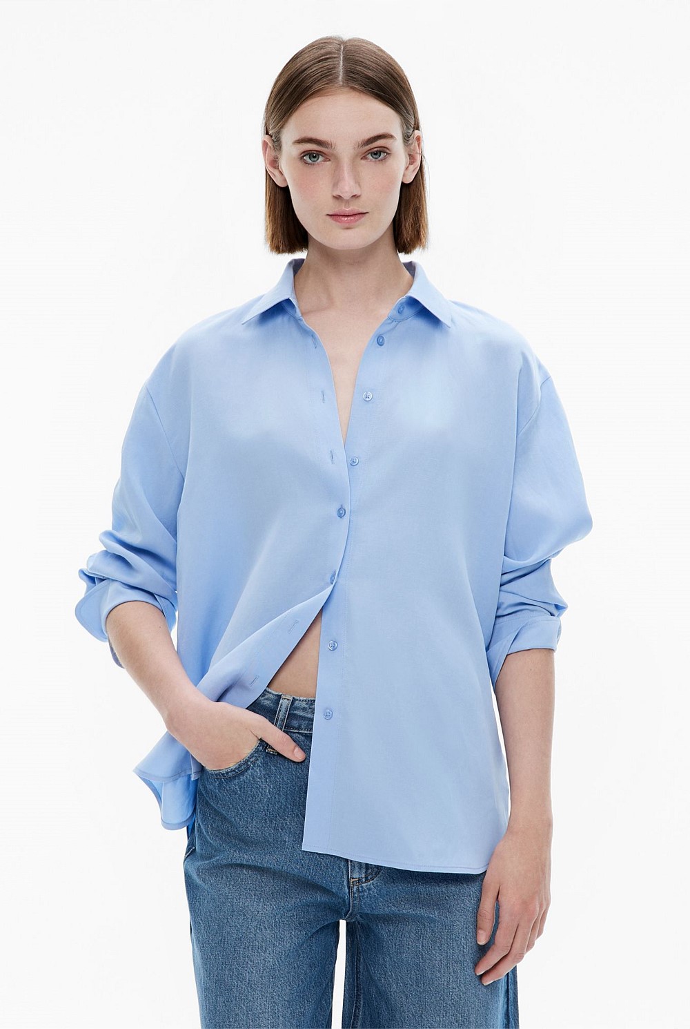 Relaxed Button Through Shirt