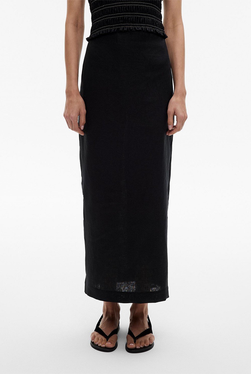 Linen Column Skirt