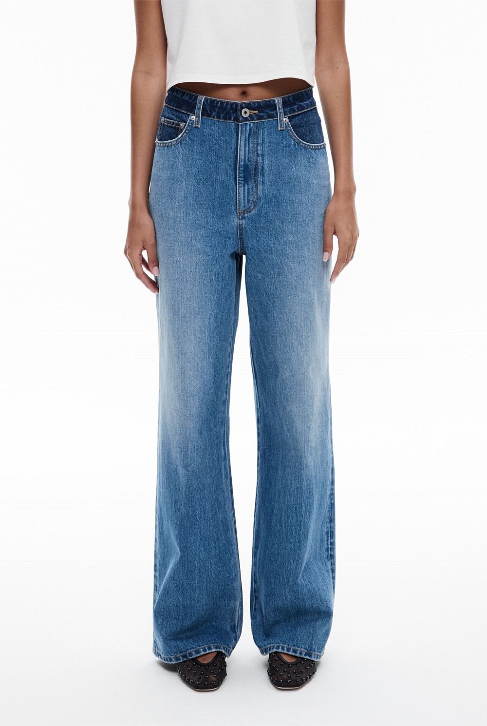 Contrast Waistband Jean