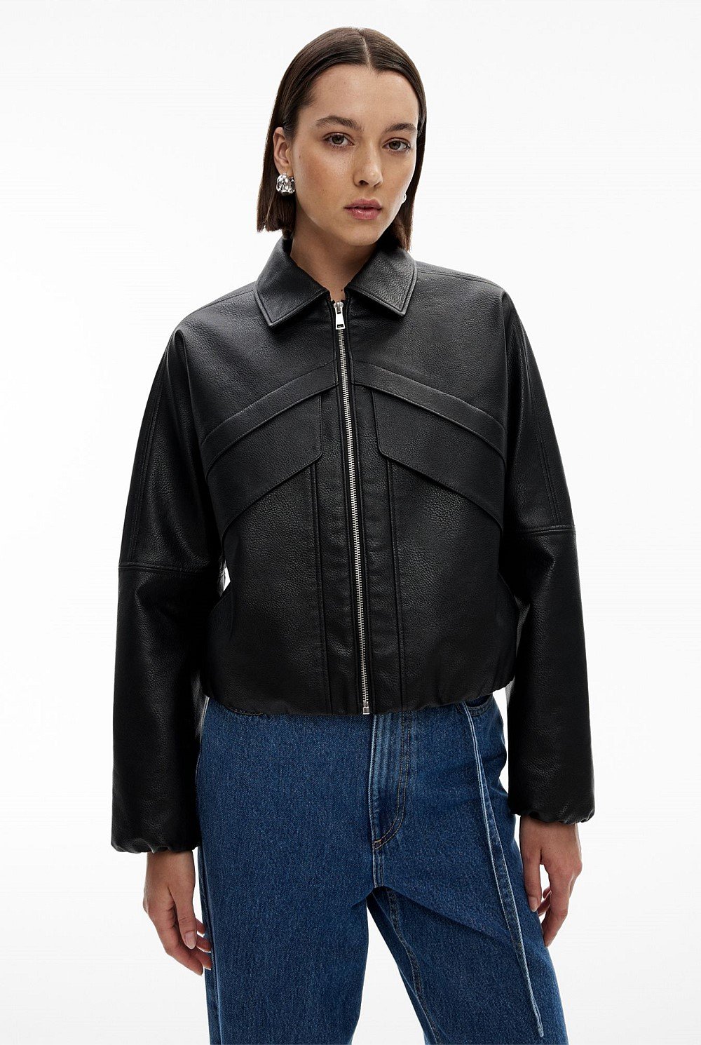 Pebbled Bomber Jacket