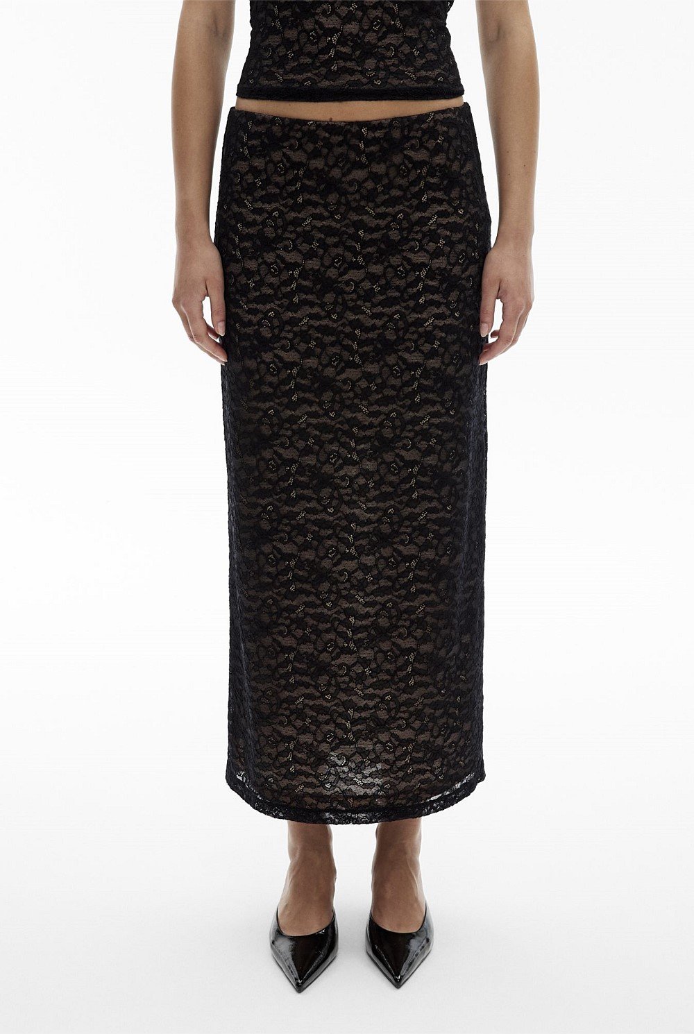 Lace Jersey Skirt