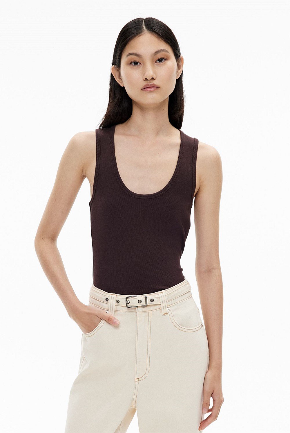Scoop Rib Tank Top