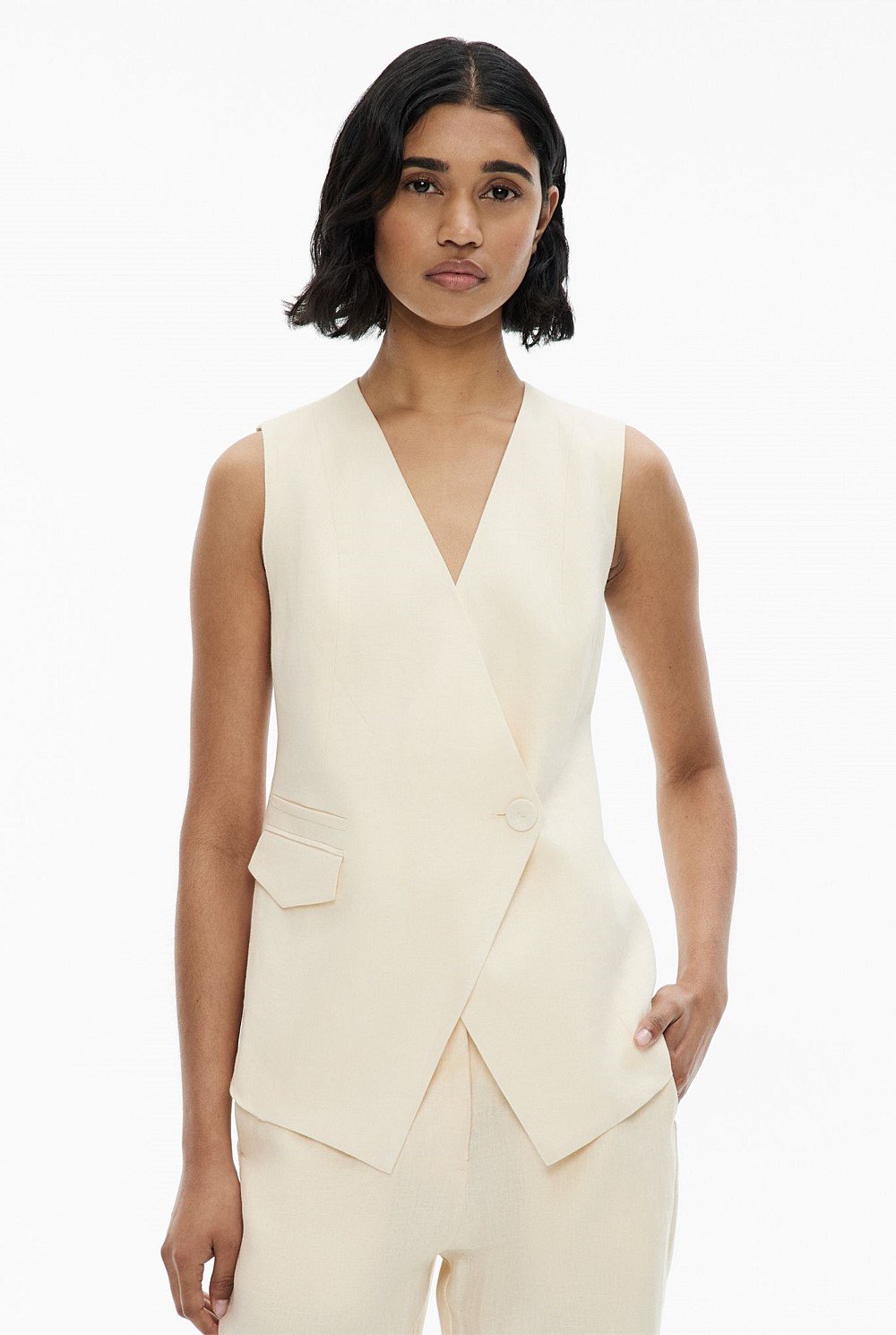 Overlap Button Vest
