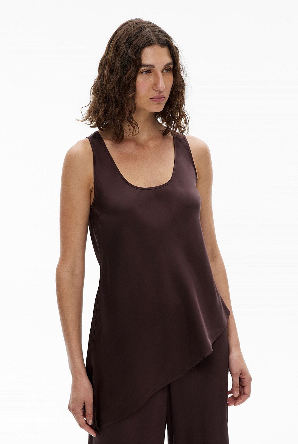 Asymmetrical Scoop Tank Top