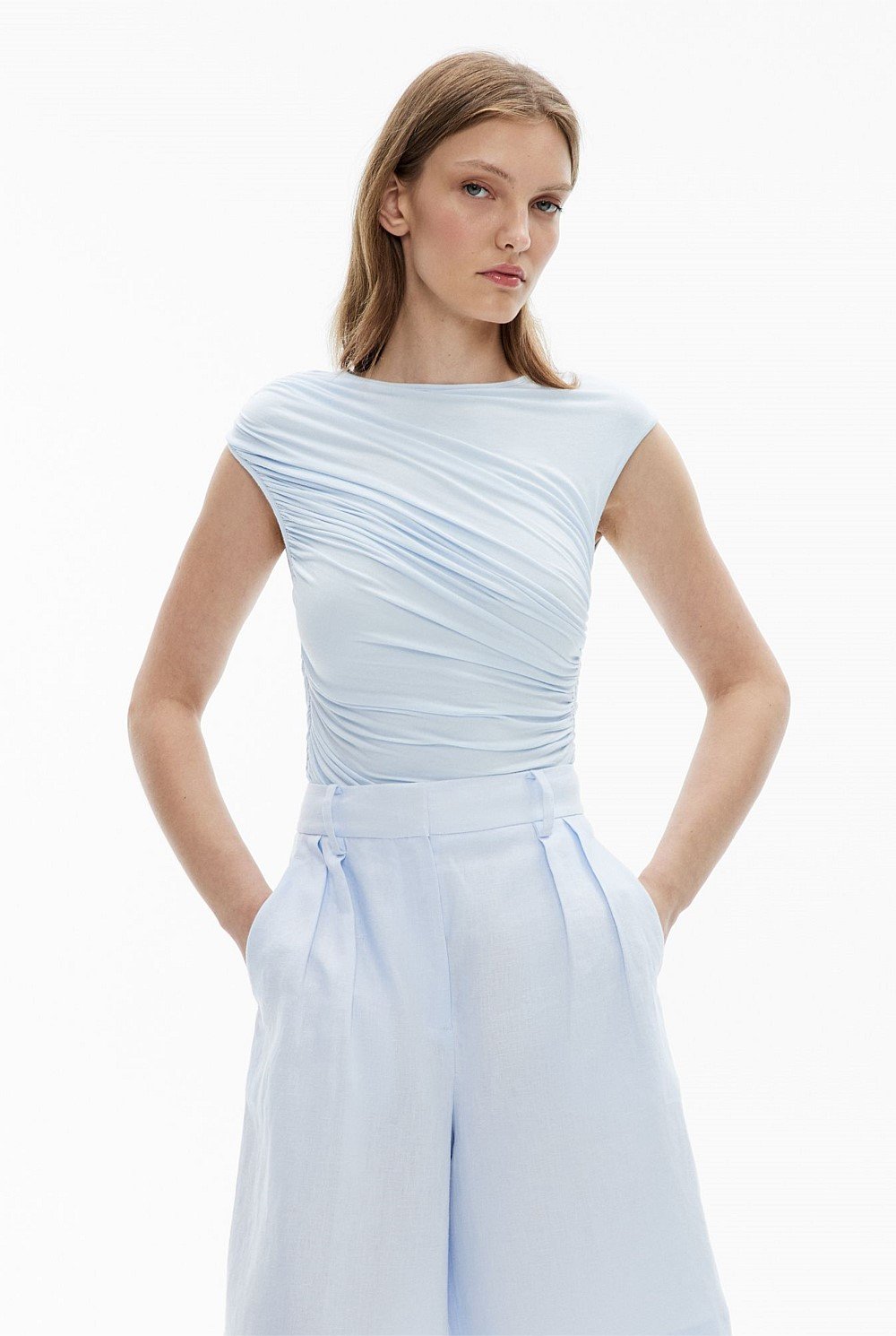 Draped Jersey Tank Top