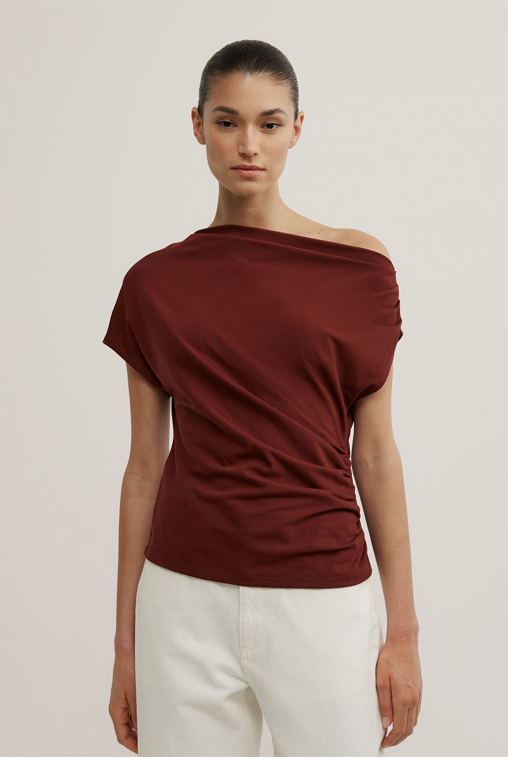 Asymmetric Draped T-Shirt