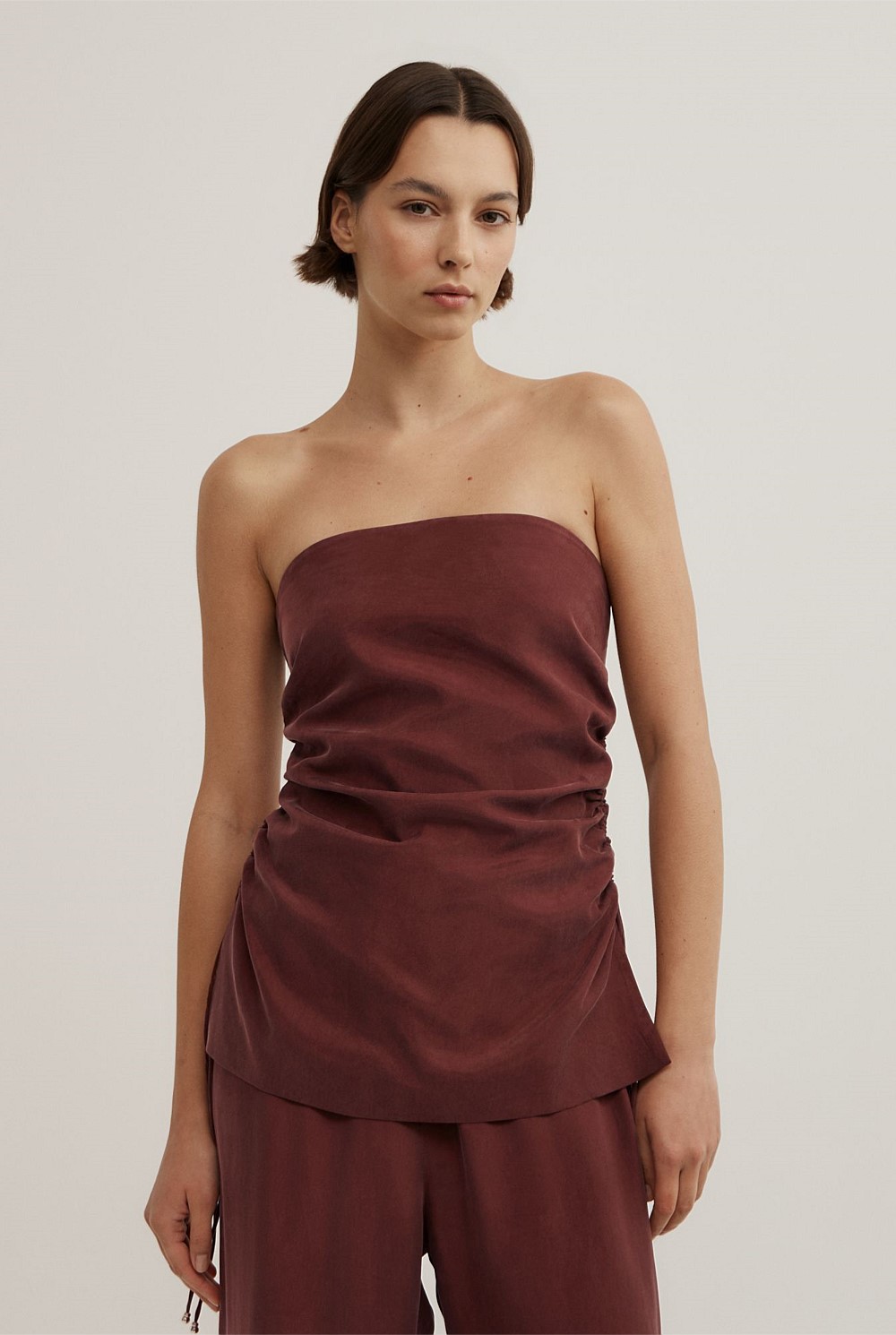 Cupro Strapless Top