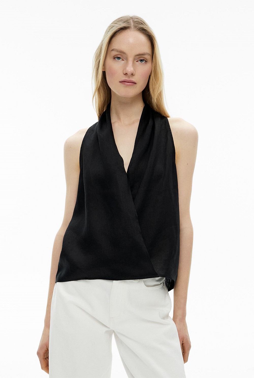 Linen Wrap Top